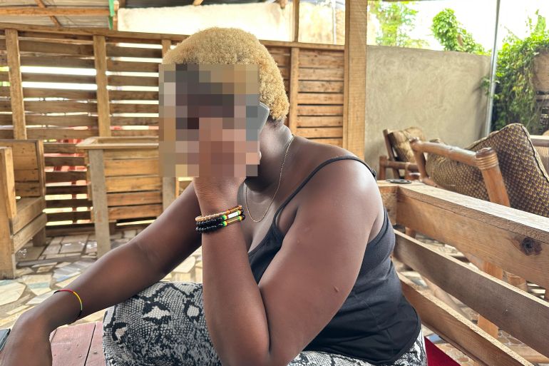 Diamond, a Nigerian sex worker in Kasoa, Ghana