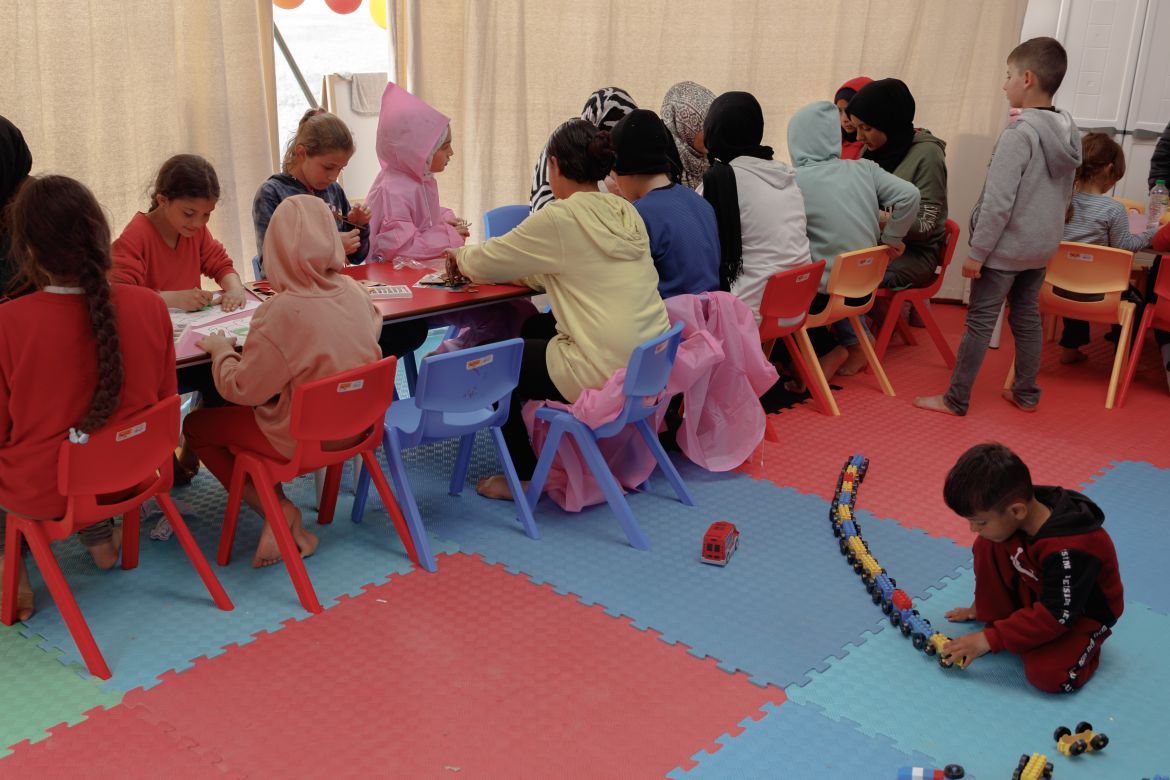 Children attend activities set up by a team of volunteers