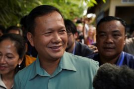 Hun Manet, son of Cambodia's Prime Minister Hun Sen is seen at a polling station on the day of Cambodia's general election, in Phnom Penh, Cambodia, July 23, 2023.