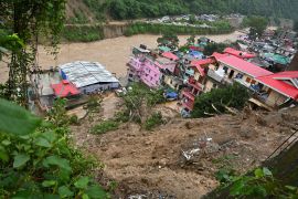 A view shows debris after a landslide following torrential rain in Mandi in the northern state of Himachal Pradesh, India, August 14, 2023