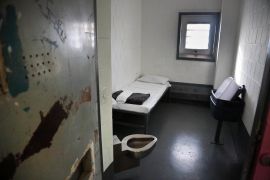 FILE - This Jan. 28, 2016 file photo shows a solitary confinement cell at New York City's Riker's Island jail. On Thursday, March 31, 2016, a federal judge approved a sweeping plan to reduce solitary confinement in New York state prisons. (AP Photo/Bebeto Matthews, File)