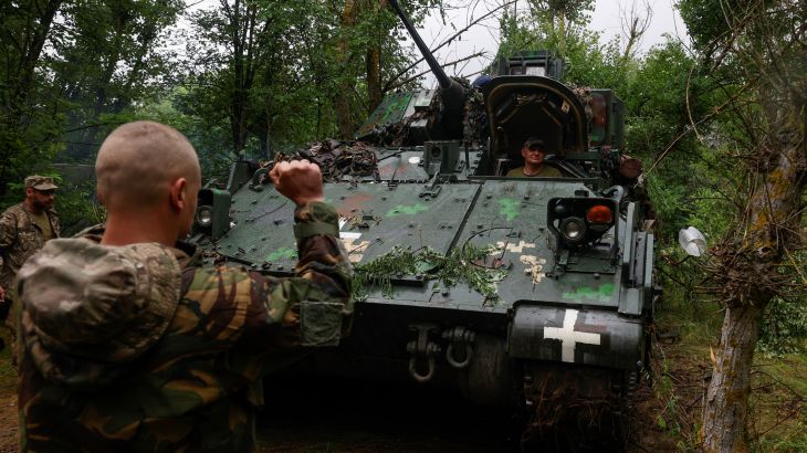 Ukrainian forces near a frontline in Zaporizhzhia region on June 26, 2023.