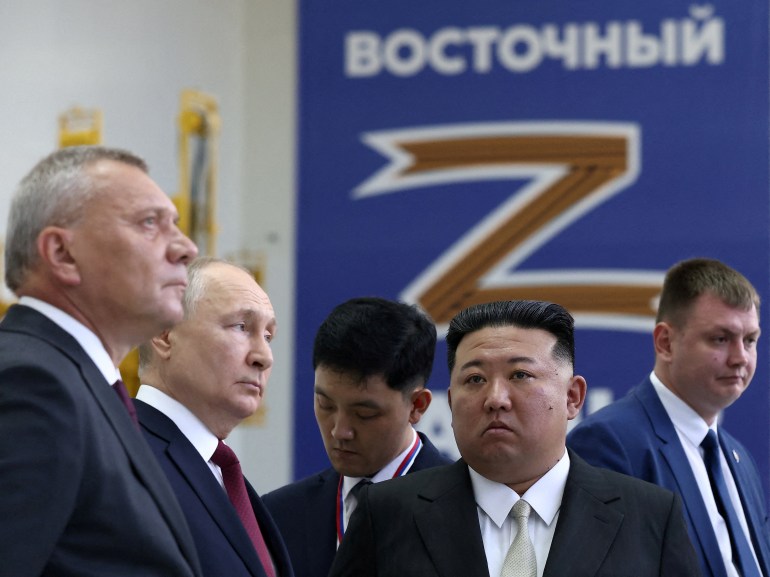 Russia's President Vladimir Putin and North Korea's leader Kim Jong Un visit the Vostochny Сosmodrome