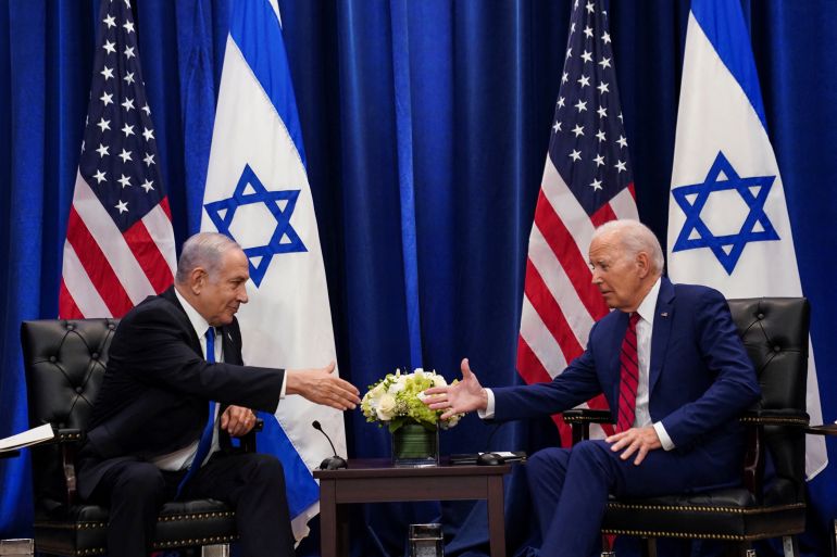 Biden shakes Netanyahu's hand