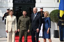 US President Joe Biden and First Lady Jill Biden welcome Ukrainian President Volodymyr Zelenskyy