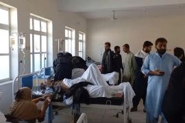 Injured victims of the explosion are treated at a hospital, in Mastung near Quetta [District Police Office via AP]