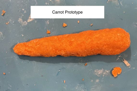 3D printed carrot [Photo courtesy of Mohammed Annan]