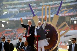 India Prime Minister Narendra Modi and Australia Prime Minister Anthony Albanese are seen before the match