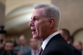 Fellow Republicans have threatened US House Speaker Kevin McCarthy with a vote to remove him from his leadership post after he worked with Democrats to pass spending legislation to keep the government running [J Scott Applewhite/AP Photo]