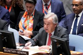 UN chief Guterres delivers remarks to the UN Security Council