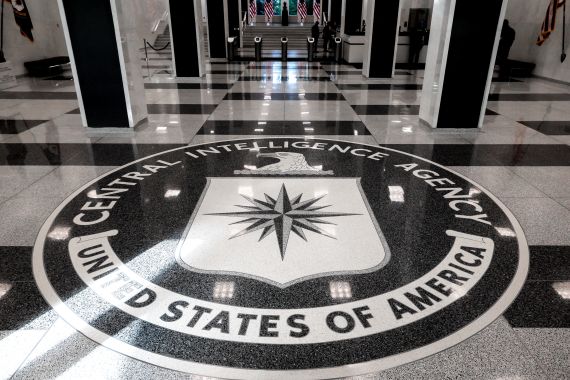 The seal of the Central Intelligence Agency is shown at the entrance of the CIA headquarters in McLean, Virginia, U.S., September 24, 2022. REUTERS/Evelyn Hockstein