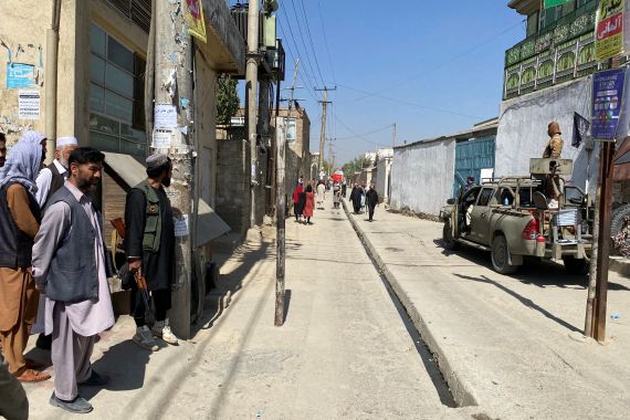 A view of the surrounding of Mohammad Ali Jinah Hospital, following a suicide attack at tutoring center, in the Dasht-e-Barchi district in west Kabul, Afghanistan September 30, 2022. REUTERS/Sayed Ramin