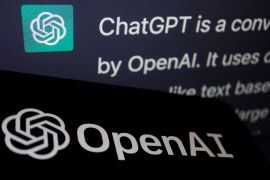 The logo of OpenAI is displayed near a response by its AI chatbot ChatGPT on its website, in this illustration picture taken February 9, 2023 [Florence Lo/Reuters]