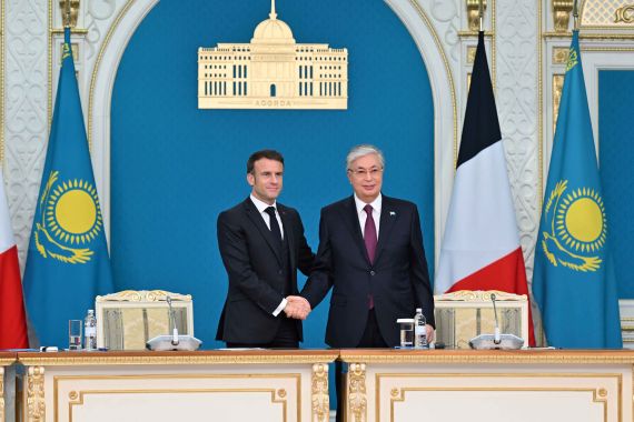 French President Emmanuel Macron in Kazakhstan