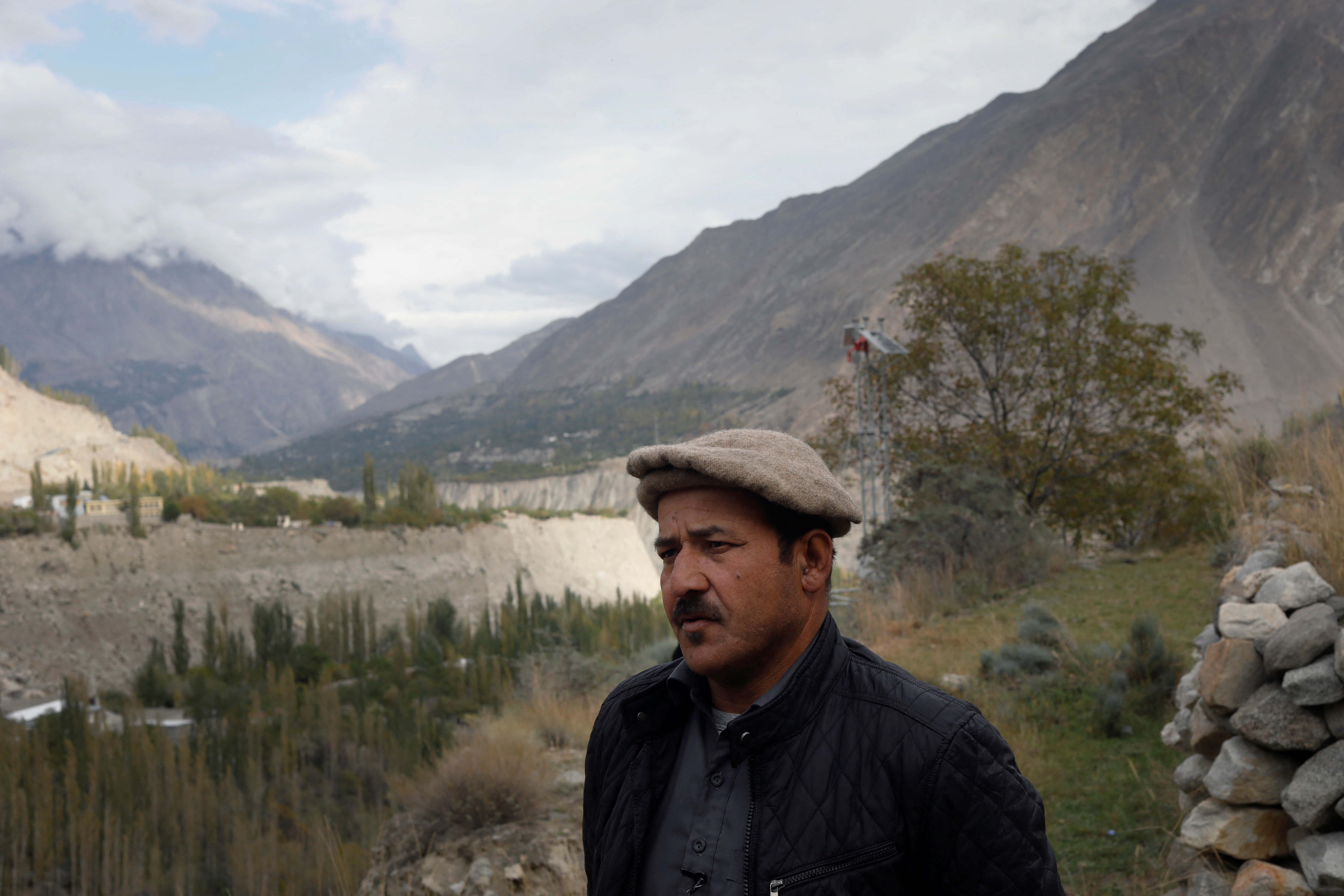 Tariq Jamil, 51, chairman of the Community Based Disaster Risk Management Centre, in Hassanabad village, Hunza valley, in the Karakoram mountain range in the Gilgit-Baltistan region of Pakistan.