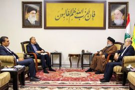 Hezbollah leader Hassan Nasrallah meets Iran's Foreign Minister Hossein Amirabdollahian in Lebanon
