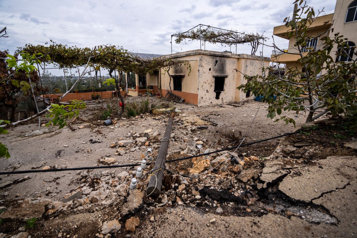 Debris of a damaged house that was hit by Israeli shelling is seen in the village of Dahaira, south Lebanon, Lebanese border village with Israel, Lebanon.