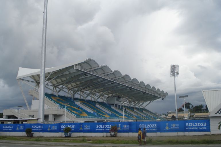 A view of the Solomon Islands new national stadium in Honiara