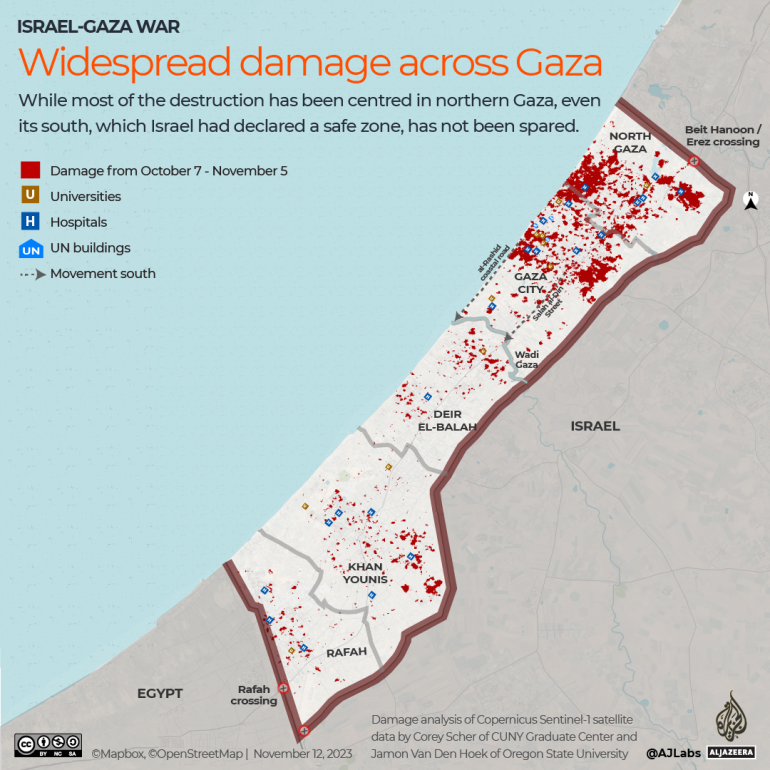 INTERACTIVE - Damage across Gaza - Gaza war map-1699764920