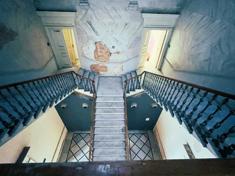 View looking down at the stairs