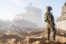 An Israeli soldier operates in the Gaza Strip