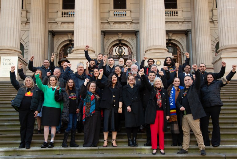 6.First Peoples Assembly members on the steps of Victoria’s parliament house