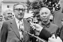 FILE - In this Wednesday June 13, 1973 file photo, President Nixon's National Security Adviser Henry A. Kissinger, left, and Le Duc Tho, member of Hanoi's Politburo, outside a suburban house at Gif Sur Yvette in Paris after a negotiation session. The then-U.S. Secretary of State Kissinger was supposed to share the Nobel Peace Prize with North Vietnamese leader Le Duc Tho for the Paris-brokered cease-fire in the Vietnam war. The Vietnamese leader became the first and only person to refuse the prize. Kissinger didn’t turn up to receive his and continues to be one of the names most closely associated with the Vietnam war, which raged on for another three years. (AP Photo/Michel Lipchitz, file)