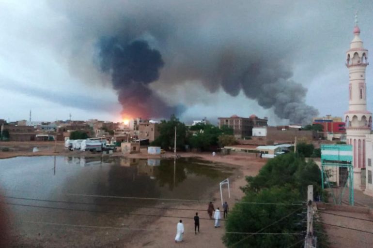 Smoke rises over Khartoum, Sudan, Wednesday, June 7, 2023. Saudi Arabia and the United States have urged Sudan's warring parties to agree to and "effectively implement" a cease-fire as the fighting in the northeastern African nation showed no signs of abating. (AP Photo)