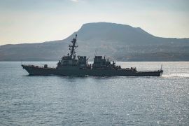 The guided-missile destroyer USS Carney in Souda Bay, Greece. The American warship and multiple commercial ships came under attack Sunday, Dec. 3, 2023 in the Red Sea, the Pentagon said, potentially marking a major escalation in a series of maritime attacks in the Mideast linked to the Israel-Hamas war. “We’re aware of reports regarding attacks on the USS Carney and commercial vessels in the Red Sea and will provide information as it becomes available,” the Pentagon said. (Petty Officer 3rd Class Bill Dodge/U.S. Navy via AP)