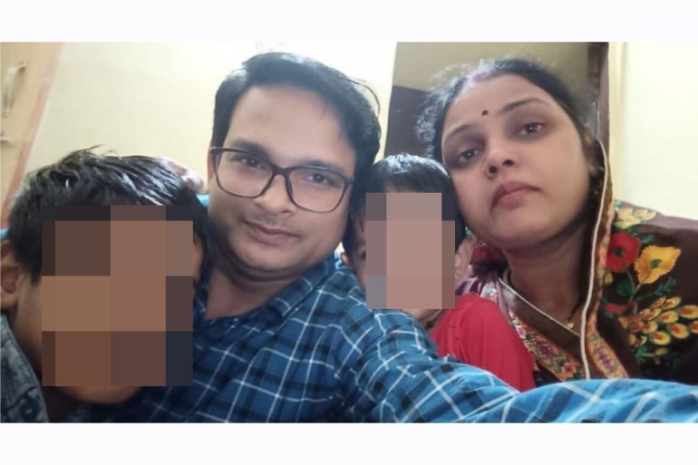 Bhupendra Vishwakarma took a selfie with his family just before he committed suicide.
