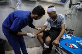 A Palestinian injured in an Israeli air strike is treated at Nasser Medical Complex on December 19, 2023 in Khan Younis, Gaza [Ahmad Hasaballah/Getty Images]