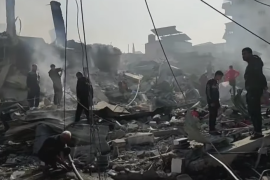The aftermath of an Israeli strike on Jabalia refugee camp in Gaza [Screengrab/Al Jazeera]