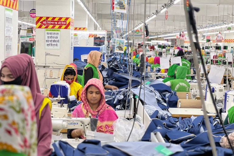 Workers working in the garment industry