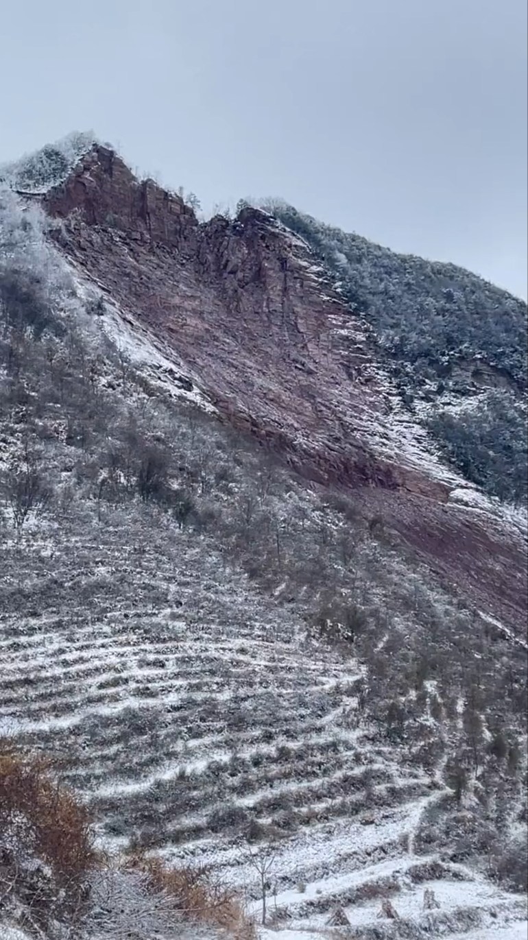 Scene of the landslide taken on a mobile phone.
