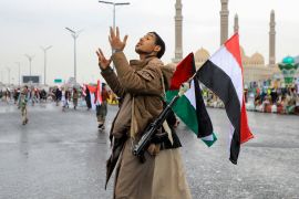 Houthi supporters rally in Sanaa