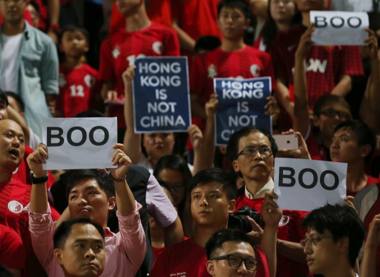 HK football protest