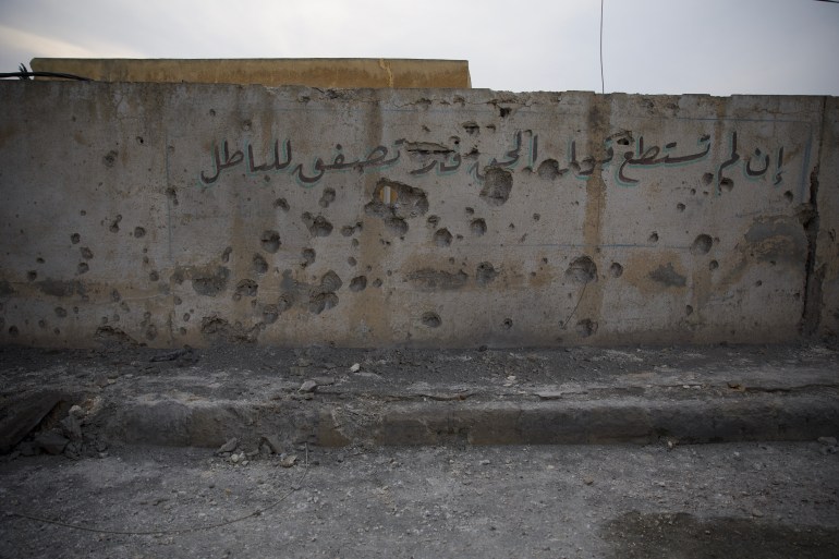 shrapnel damage, Syria