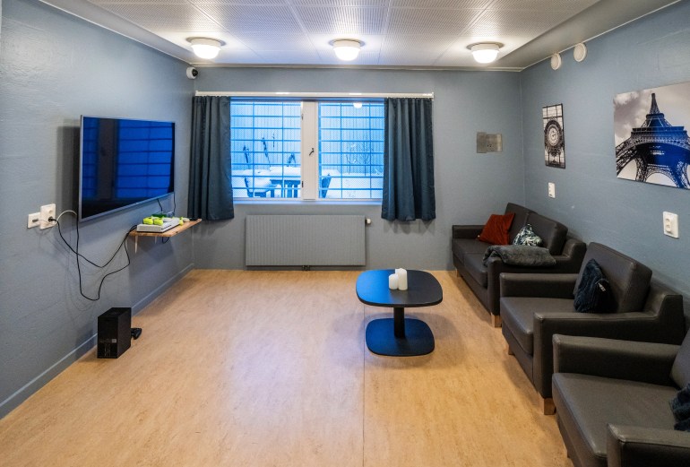A TV room in a prison in Norway