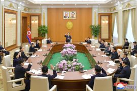 The 30th plenary session of the 14th Standing Committee of North Korea's Supreme People's Assembly is held at Mansudae Hall in Pyongyang, North Korea,