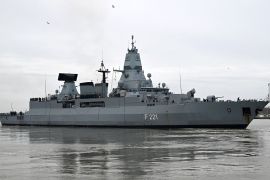 Frigate "Hessen" is sent off to the Red Sea from Wilhelmshaven, Germany