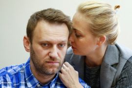 Alexey Navalnay and Yulia, his wife