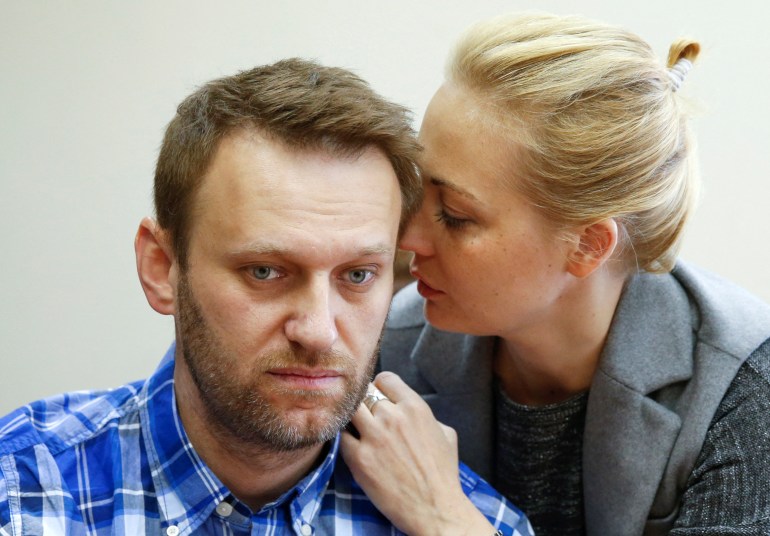 Alexey Navalnay and Yulia, his wife