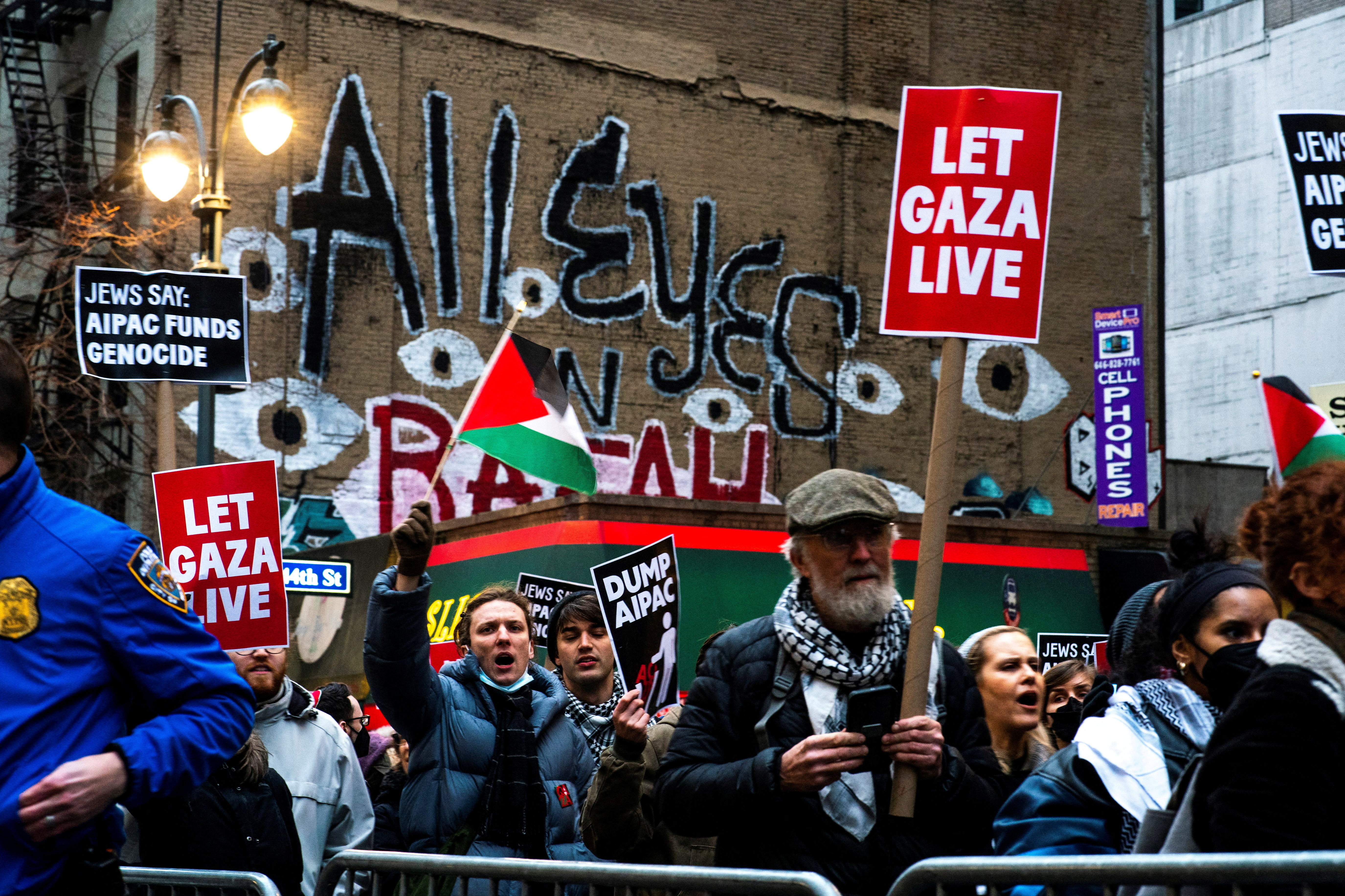 Protesters march demanding a ceasefire and the end of Israel attacks on Gaza