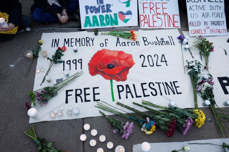 In memory Aaron Bushnell Free Palestine