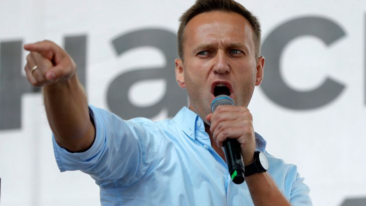 FILE - Russian opposition activist Alexei Navalny gestures while speaking to a crowd during a political protest in Moscow, Russia on July 20, 2019. Associates of imprisoned Russian opposition leader Alexei Navalny say he has been located at a prison colony above the Arctic Circle nearly three weeks after contact with him was lost. Navalny, the most prominent foe of Russian President Vladimir Putin, is serving a 19-year sentence on charges of extremism. (AP Photo/Pavel Golovkin, File)