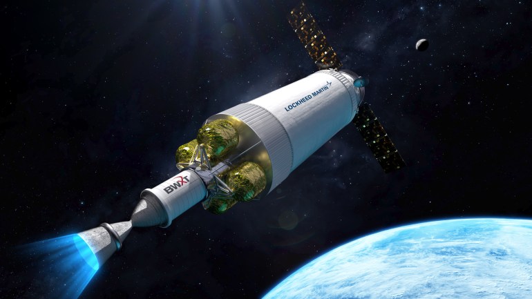 Illustration of a the DRACO spacecraft being developed by Lockheed Martin for DARPA 