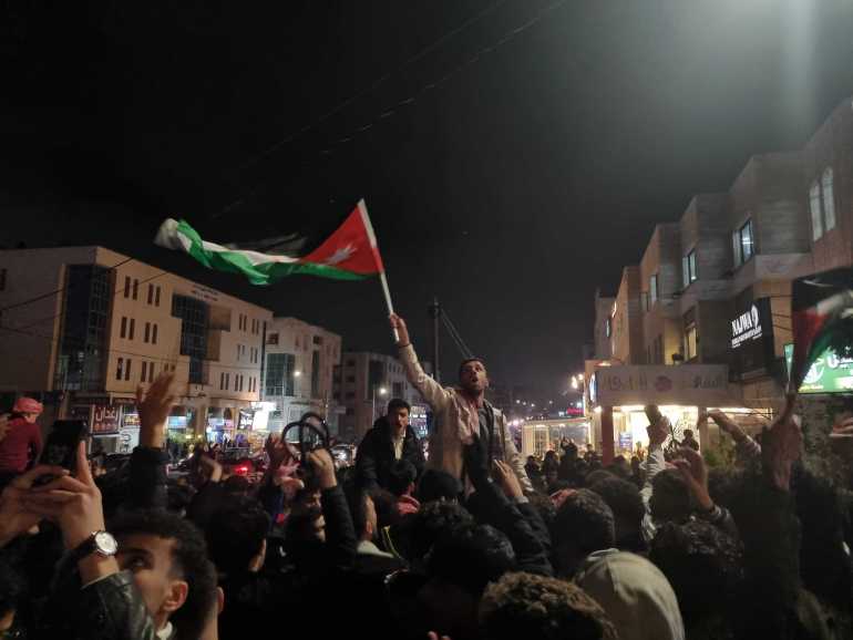 Jordanians fans celebrate in Amman [Nils Adler/Al Jazeera]