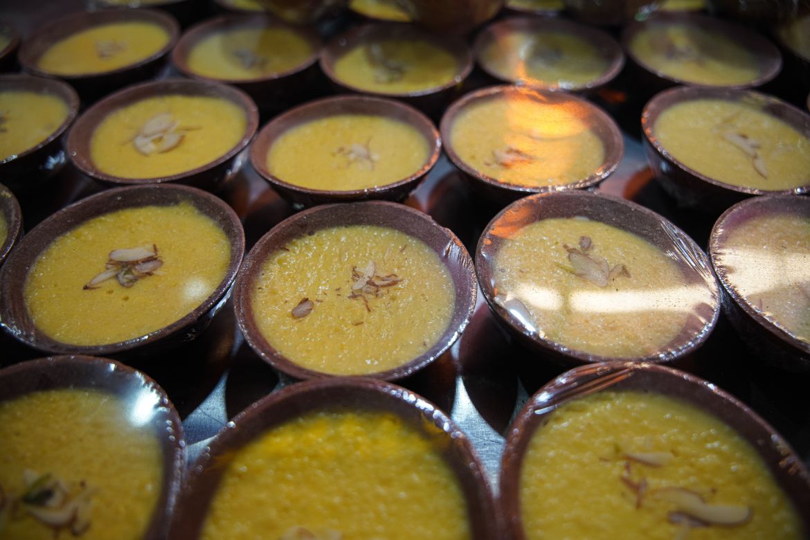 Kheer is a sweet pudding made from rice, milk and dried fruits. [Meer Faisal/Al Jazeera]