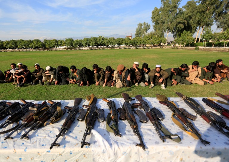 ISIS militants who surrendered to the Afghan government are presented to media in Jalalabad, Nangarhar province, Afghanistan November 17, 2019. REUTERS/Parwiz TPX IMAGES OF THE DAY