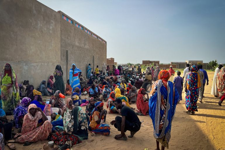 Sudanese refugees gather as Doctors Without Borders (MSF) teams assist the war-wounded from West Darfur, Sudan, in Adre hospital, Chad, June 16, 2023